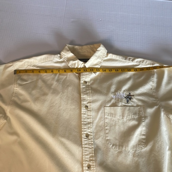 Wild Wings long sleeve cotton yellow button down shirt by Augusta Men’s size L - Picture 15 of 15
